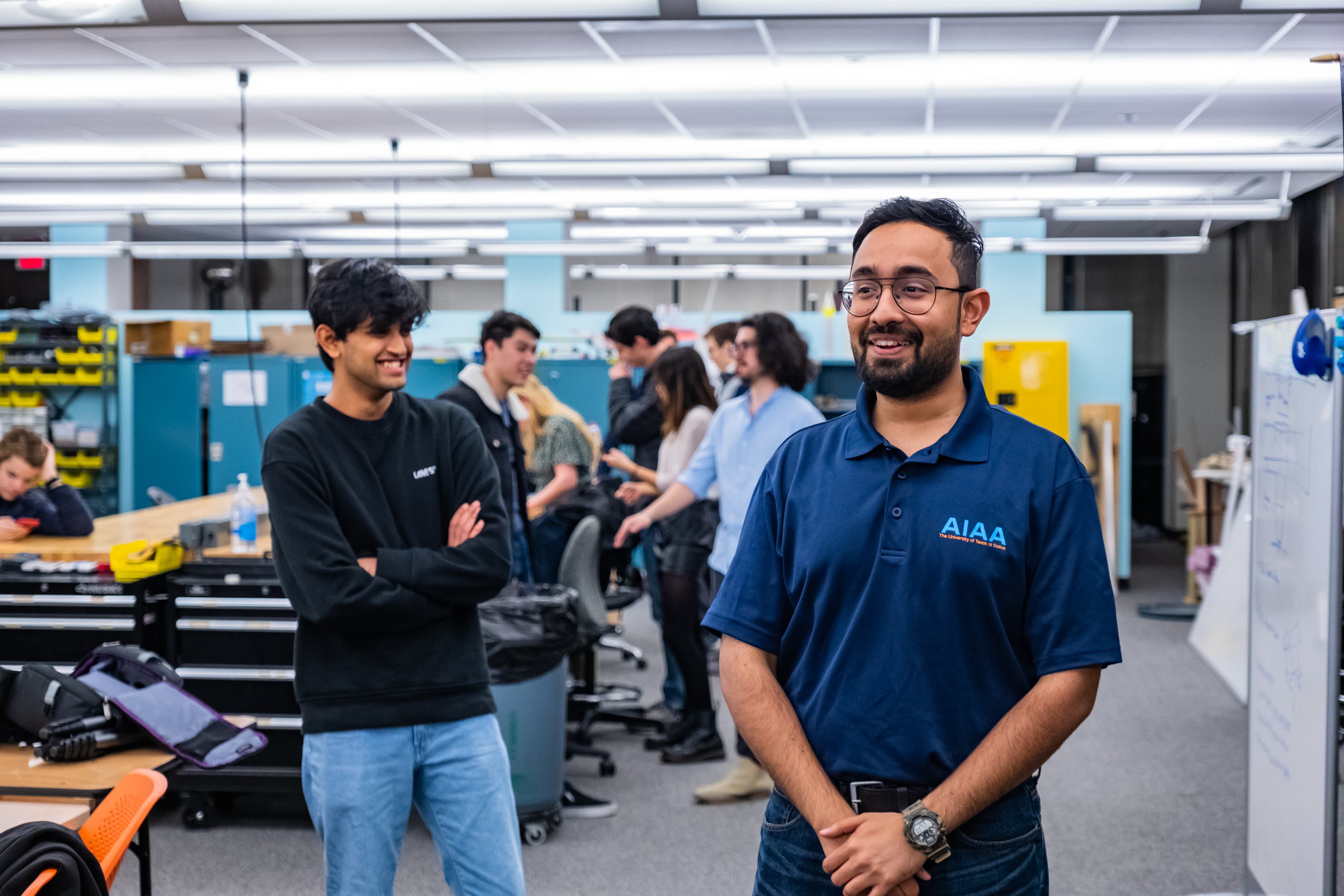 AIAA officer and members having a laugh